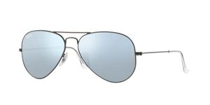 Ray-Ban RB3025 Classic Aviator Sunglasses, Matte Gunmetal/Light Green Mirror Silver, 58 mm