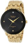 Armitron Men's 20/4952BKGP Diamond Dial Wall-to-Wall Crystal Gold-Tone Bracelet Watch