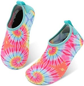 JIASUQI Summer Pool Swim Beach Water Shoes Socks for Kids Girls Colorful Pink Blue US 11-11.5 M Little Kid