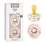 BIBS Pacifiers x Boheme Collection | BPA-Free Baby Pacifier | Made in Denmark (Ivory/Blossom | 0-6 Months)