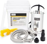 6699 Tankless Water Heater Flushing Kit Includes 1/3HP Stainless Steel Sump Pump with Two Adapters & 3 Gallons Pail with Bucket Lid Opener & Two 1/2” Dia X 6’ Hoses with Washers