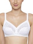 Triumph International Women's Non Padded | Wire Free | Doreen 40F White | Polyamide Full-Coverage Bra | Pack of 1