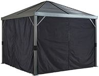 Sojag Accessories Set of 4 8' x 8' Curtains for Sanibel Outdoor Gazebo, Black