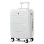 Hanke 26 Inch Luggage Large Suitcase with Spinner Wheels TSA Luggage Suitcases Travel Hard Case Luggage for Women & Men Rolling Checked Luggage(Smoke White)