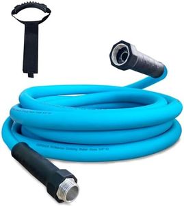 Cupohus RV Drinking Water Hose 10FT with Storage Strap, Anti-Kink 5/8''ID Premium Fresh Water Hose for RV, Marine, Camper, Truck, Car, Garden