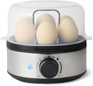 Amazon Basics Electric Egg Cooker, Boiler and Poacher, 7-Egg Capacity, BPA Free, Black