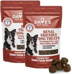 Dave's Pet Food Kidney Dog Treat for Renal Diet, Semi-Moist Sweet Potato Dog Treats, Low Phosphorus Chewy Dog Treats, Kidney Support for Dogs, Complements Kidney Friendly Dog Food (2 Pack)