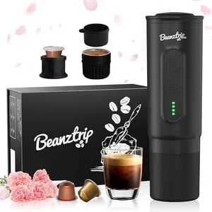 Portable Espresso Maker for Travel, Portable Self-Heating Espresso Machine, 2-in-1 with Ground Coffee & NS Capsule, 7800mAh Travel Espresso Maker for Outdoorlife, OfficeLife, BusinessTrip