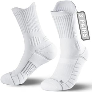 3 Pack Compression Running Socks Men Women Anti Blister Socks Walking Socks with TAB Design, Compression Zone, Venting Mesh Network and Arch Support（Uniform size）