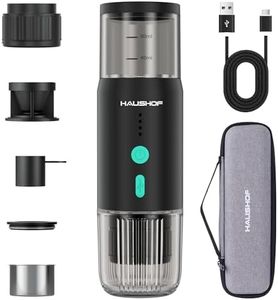 HAUSHOF Portable Electric Espresso Machine, 20 Bar Fast Heat-Up Travel Coffee Maker, USB-C Rechargeable Compatible with Ground Coffee & NS Capsules, for Car, Camping, RV, Hiking & Office