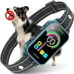 DINJOO Bark Collar, Dog Bark Collar for Large Medium Small Dogs,Smart Bark Collar,Rechargeable Anti Barking Training Collar with 8 Adjustable Sensitivity,Bark Collar with Beep (Blue)