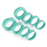 U-Taste Silicone Rings for Rolling Pin: 1.47in Diameter 4-Sizes Dough Bands for Adjustable Roller, 8 Pieces Guides Spacers for Baking Pizza, Cake, 3/8in, 1/4in, 1/6in, 1/16in Thickness (Aqua Sky)