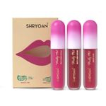 Shryoan Pretty Me! 2 Liquid Lipstick & 1 Lip Gloss | Transfer Proof & Highly Pigmented| Waterproof & Smudge-Proof | Pack of 3 | 6ml (Each) (Shades of Pink, Pack OF 3)