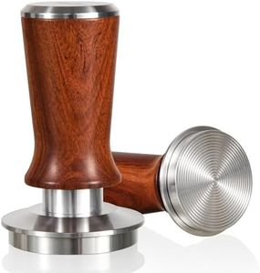 53.3mm Espresso Hand Tamper, MATOW Calibrated Spring Loaded Coffee Tamper with Stainless Steel Ripple Base, 30lbs Espresso Tamper with Red Rosewood Handle Compatible with Breville 54mm Portafilter