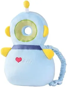 JunNeng Baby Head Protector Backpack,Toddler Walker Fall Head Protection (Blue Robot)