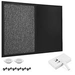 Navaris Combination Chalk and Pin Board - 45 x 60 cm Magnetic Chalkboard Fabric Combo Notice Board for Wall - Includes Chalk Pen, Push Pins, Magnets