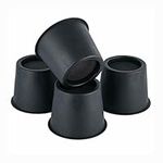 tonchean Bed Risers 4 inch Round Furniture Riser Heavy Duty Sofa Desk Table Chair Leg Lifter Elevator Black (4Pcs)