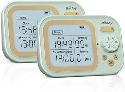 Automatic Plant Waterer Self Watering System Indoor for 15 Potted Plants Pack of 2, Auto Drip Irrigation Kit Programmable Water Timer w Smart Humidity Detection, Green