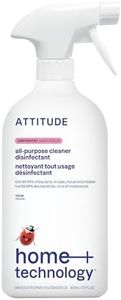 ATTITUDE All-Purpose Cleaner Disinfectant 99.99%, Eliminates Bacteria, Germs and Viruses, Multi-Surface Products, Vegan, Naturally Derived Multipurpose Cleaning Spray, Unscented, 800 mL