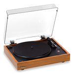 Electrohome Montrose Wireless Vinyl Record Player 2-Speed Belt-Drive Turntable, with Audio-Technica Stylus, Bluetooth, Vinyl-to-MP3 Recording, Speed Control Motor, Built-in Preamp, Wood Plinth (RR36)