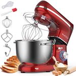 KUCCU Stand Mixer, 660W, 6-Speed Tilt-Head Food Dough Mixer, Kitchen Electric Mixer with Stainless Steel Bowl,Dough Hook,Whisk, Beater, Egg white separator (6.5-QT, Red)