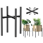 H HOMEXIN Plant Stand Indoor Metal Adjustable Plant Holders for 21-30CM Plant Pot (not Included) Color Optional Easy Assembly Plant Rack, Mid Century Stable Stylish Display (1 Pack)