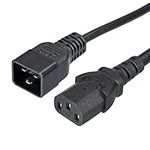 PATIKIL AC Power Cord 3 Prong C20 Male to C13 Female 3.28Ft 250V 10A 16A PDU Extension Cable for Laptop Electronics TV Computer Printer Radio Monitor