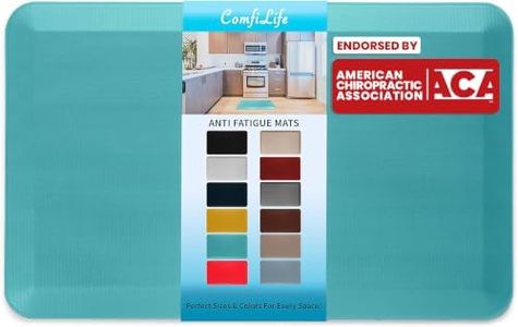 ComfiLife Anti Fatigue Floor Mat – 3/4 Inch Thick Perfect Kitchen Mat, Standing Desk Mat – Comfort at Home, Office, Garage – Durable – Stain Resistant – Non-Slip Bottom (24" x 70", Teal)