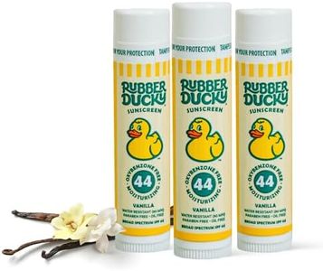 Rubber Ducky - SPF 44 Lip Balm - Moisturizing Vitamin E Sunscreen For Lips - All Season Broad Spectrum UV Protection - Waterproof 80 Minutes - NO-OX Protectant - Clear - Vanilla - 3 Pack