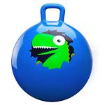 PlayZap Hopper Balls for Kids 3-6, 18 Inches Bouncy Ball with Handle, 18" Inflatable Bouncing Hopper, 45cm Jumping Toys, Garden Hopping Toys Girls Boys Gifts (Navy Blue)