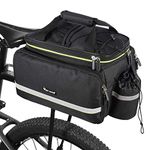 West Biking Bike Rear Pannier Bag Waterproof, 35L Large Capacity Multi-Function Bicycle Rack Rear Carrier Bag, Detachable Bike Tail Seat Trunk Bag Handbag Shoulder Strap Bike Storage Bag