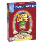 LUCKY CHARMS - FAMILY SIZE PACK - Cereal Box with Marshmallows, Frosted Cereal With Marshmallows, 526 Grams Package of Cereal