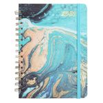 2025 Planner, 6.1" x 8.5" Hardcover Agenda 2025 Daily Planner, 2025 Weekly Monthly Planner with Tabs Inner Pocket, Twin Wire Binding Thick Paper Planner January 2025 - December 2025 (Blue)