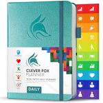 Clever Fox Planner Daily – Best Agenda & Daily Calendar to Boost Productivity & Hit Your Goals – Gratitude Journal Personal Daily Organizer – 14.5x21cm, Lasts 6 Months, Undated, Aquamarine