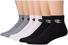 Champion womens 6-pack Logo Ankle Socks, White/Grey/Black, 5 9 US