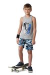 Van Heusen Boy's Bermuda Shorts (52001_Blue Camo_9 Years-10 Years)