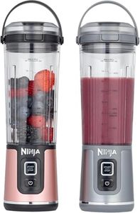 Ninja 2-Pack Blast 530ml Portable Blender, Leakproof Lid & Sip Spout, Cordless Mini Blender, Rechargeable, Portable Smoothies, Protein Shakes, & Frozen Fruit, Rose Gold & Metallic Silver, BC151UKEUGV