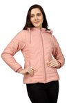 Lavozia Women's Winter Jacket Warm Jacket for Girls/Jacket Latest Stylish Solid Color Stylish Jacket Women's Quilted Jacket Regular Fit Jacket Full Sleeves Jacket (Small, Peach)