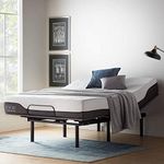 LUCID L150 Bed Base – Upholstered Frame – Head and Foot Incline – Wireless Remote Control Adjustable, Queen, Charcoal