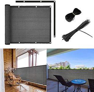 Balcony Privacy Screen Cover 90x500cm,Garden Screens with Cable Ties,Garden Privacy & Protective Screens Weatherproof UV Protection Windscreen for Outdoor Deck-Grey