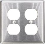 Morris 83220 430 Wall Plate, Duplex Receptacle, 2 Gang, Stainless Steel