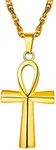 PROSTEEL Gold Ankh Necklace 18K Plated African Egyptian Men Women Jewelry Mythology Vintage Key To Life Egypt Hiphop Hip Hop Cross Pendant Chain