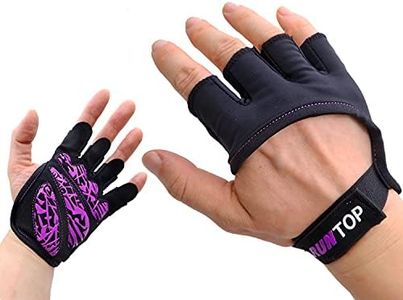 RUNTOP Workout Gloves Cross Training Grip Pads Exercise Home Fitness Weightlifting Powerlifting Gym Rowing Yoga Pole Women Men Hand Full Palm Protect Prevent Rips Blister Callus(PurpleM)