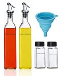 Misamo Enterprise 500ml 2 in 1 Glass Oil Sprayer and Dispenser Bottle, Premium Nozzle, Multi Color (OIL DISPENSER-PACK OF 5)