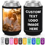 Custom Can Cooler Sleeves Bulk Personalised Foldable Insulated Beverage Bottle Holder with Logo Image Text for Wedding Graduation Birthday Party, 1-1000PCS