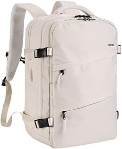 HOMIEE Travel Laptop Backpack, Flight Approved Carry-On Backpack 15,6" Laptop Backpack, Anti-theft Travel Backpack with USB Charging Port, Unisex Luggage Backpack, White
