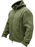 TACVASEN Windproof Men's Military Fleece Combat Jacket Tactical Hoodies, Green, M