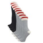 Kodiak Women's Heritage Stripe Classic Hiking Work Boot Camp Sock, Red Stripe Combo, 4 Pairs, Boot Size 4-10