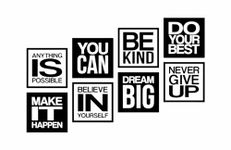 Wall Stickers, 8 Pieces Inspirational Decals, Quotes Motivational, for Gym Office Living Room, Positive Workout Fitness Poster Sports Exercise Vinyl Art Home Decor Stickers Word