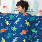 Kivik Weighted Blanket 3lbs, Blue Dinosaur Heavy Blanket Thorw, Small Weighted Cooling Blankets 3 Pounds, 36x48 Inches Blue